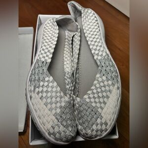 CC Resorts White and Silver Slip-On Shoes